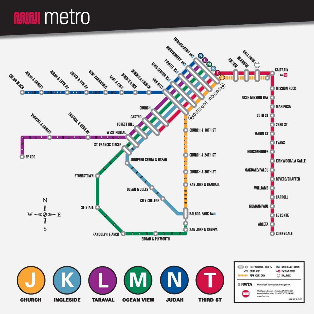 SF muni metro žemėlapis