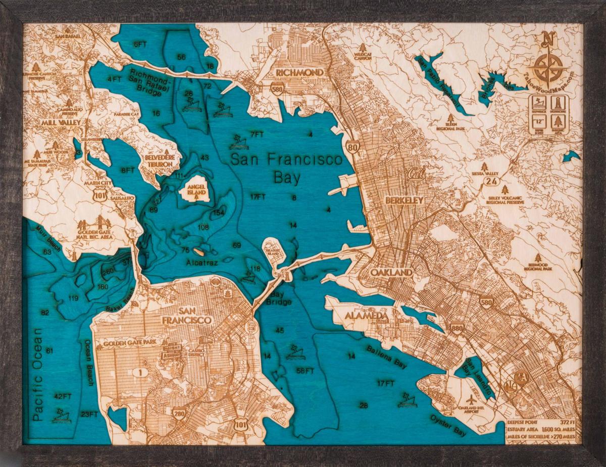Žemėlapis San Francisko medienos