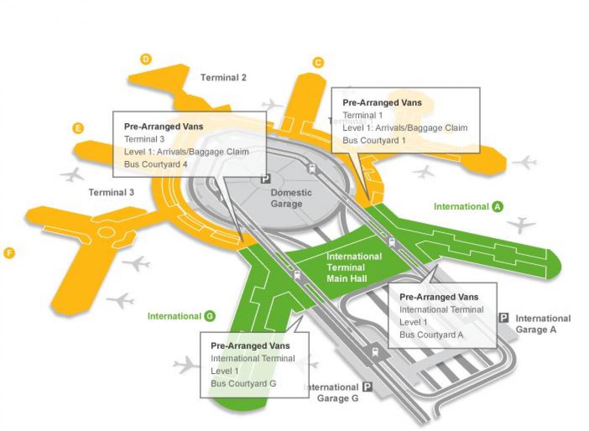 Žemėlapis San Francisko oro uosto bagažo