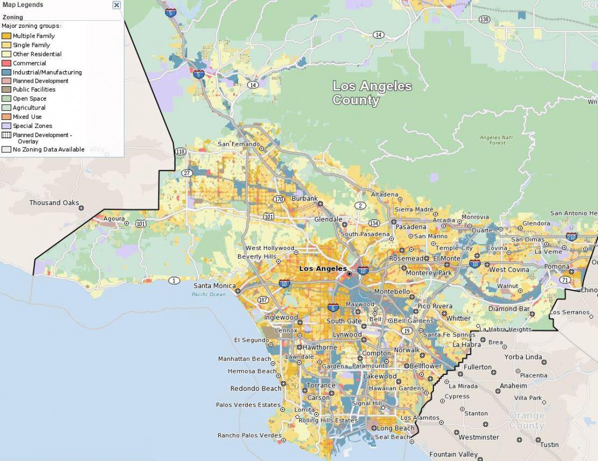Žemėlapis San Francisko zonas 