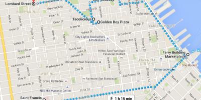 San Francisko chinatown ekskursija žemėlapyje