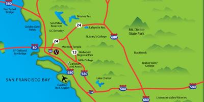 East bay kalifornijos žemėlapyje