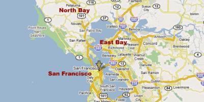 Žemėlapis south bay šiaurės kalifornijoje