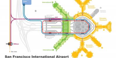 San Francisko oro uosto automobilių nuoma žemėlapyje