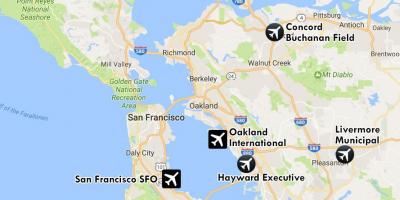 Oro uostų netoli San Francisko žemėlapyje