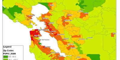 Žemėlapis San Francisko gyventojų