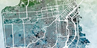 Žemėlapis San Francisko miesto meno