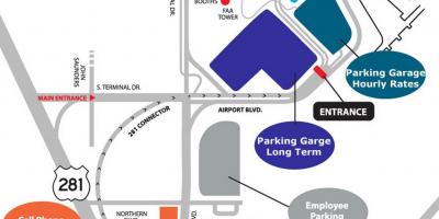 Žemėlapis San Francisko oro uosto, automobilių stovėjimo aikštelė
