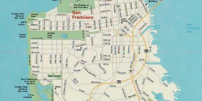 Žemėlapis San Francisko pagrindinės vertybės