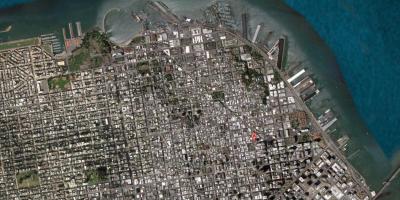 Žemėlapis San Francisko palydovinių