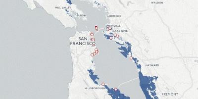 Žemėlapis San Francisko potvynių