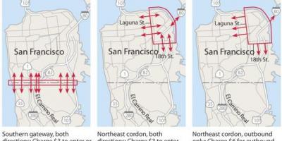 Žemėlapis San Francisko rinkliavos