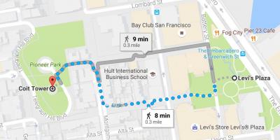Žemėlapis San Francisko savarankiškai ekskursija po