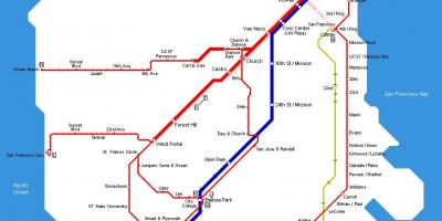 Muni traukinių žemėlapis