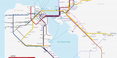 San Francisko metro sistemos žemėlapis