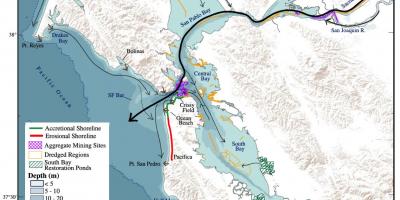 Žemėlapis San Francisko įlankos gylis