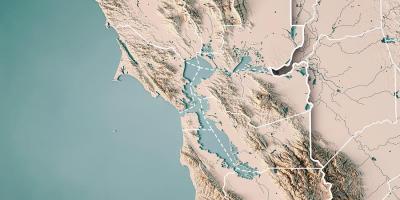 Žemėlapis San Francisco bay topografinis 