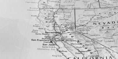 Juoda ir balta žemėlapis San Francisco