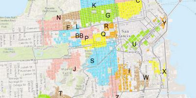 Žemėlapis SF gyvenamųjų automobilių stovėjimo aikštelė