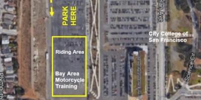 Žemėlapis SF motociklo automobilių stovėjimo aikštelė