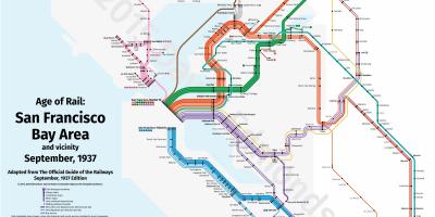 San Fran traukinių žemėlapis