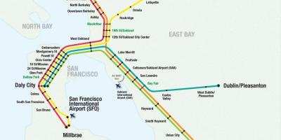 San Francisko oro uosto bart žemėlapyje