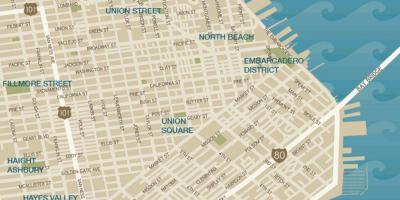 Žemėlapis downtown San Francisco union square