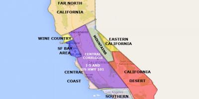 Žemėlapis šiaurės kalifornijos San Francisco