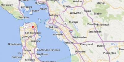 Žemėlapis kalifornijos miestai šalia San Francisco