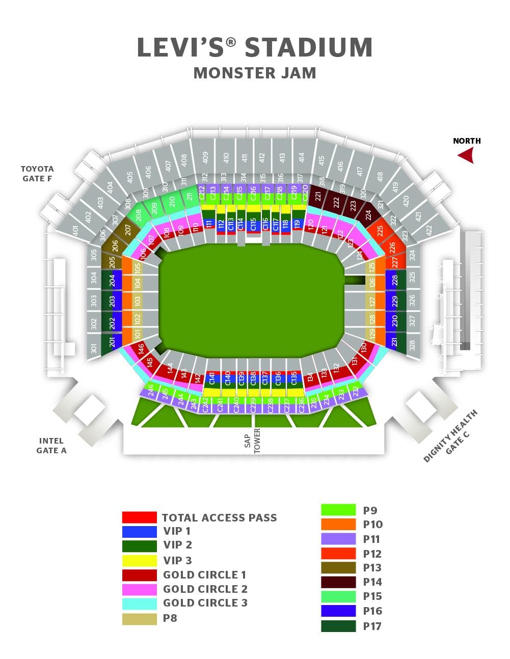 Žemėlapis "levi' s " stadiono vartų