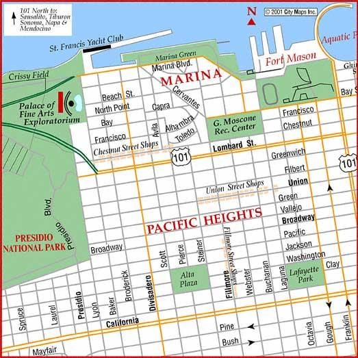 San Francisko "marina" žemėlapyje