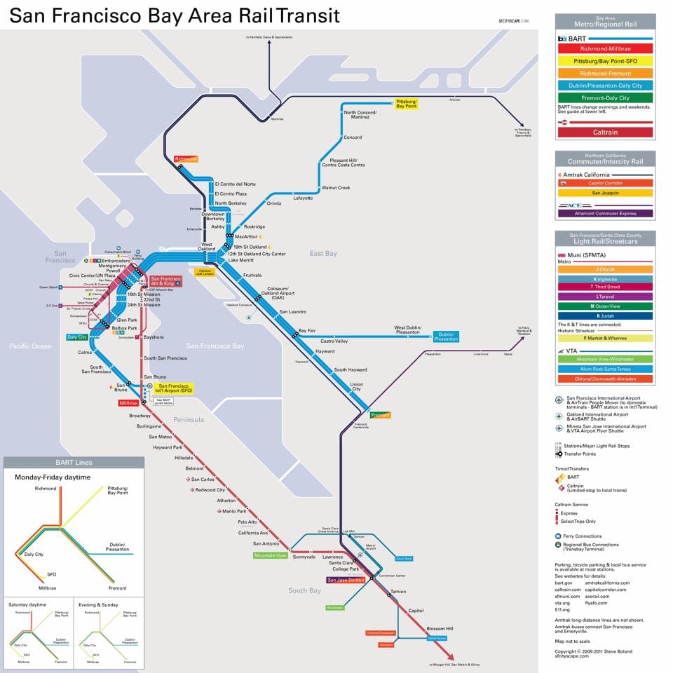 bart stotis, San Francisko žemėlapyje