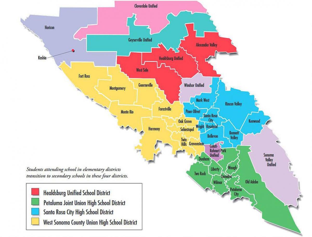 San Francisko mokyklų rajono žemėlapis