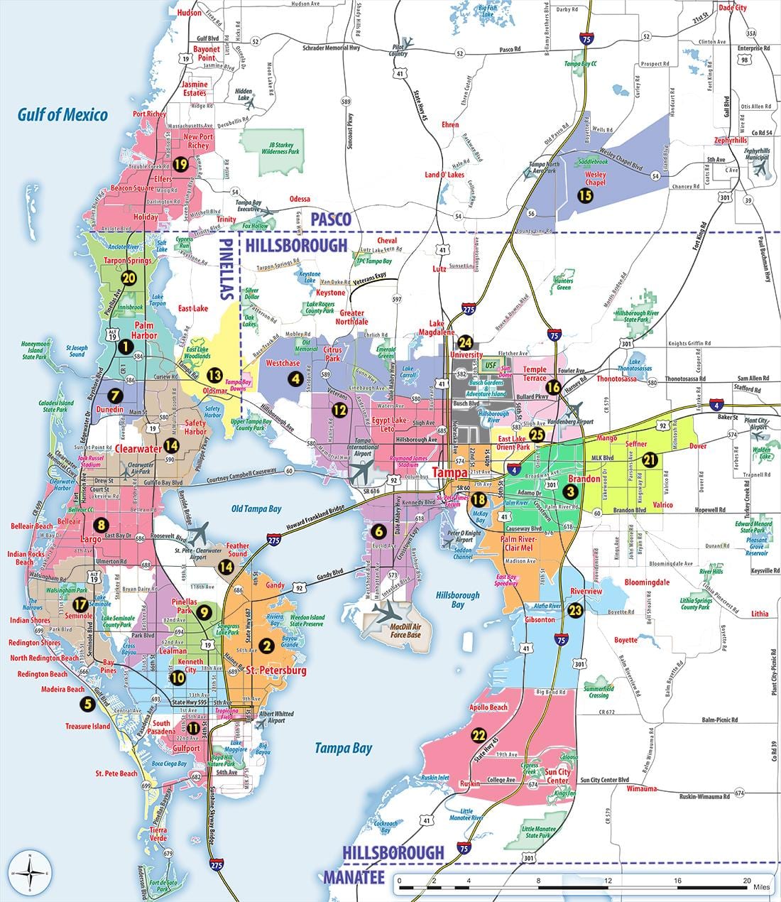 San Francisko bay area pašto kodą žemėlapyje