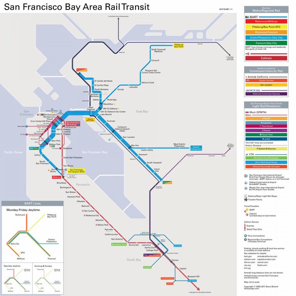 bay area viešojo transporto žemėlapis