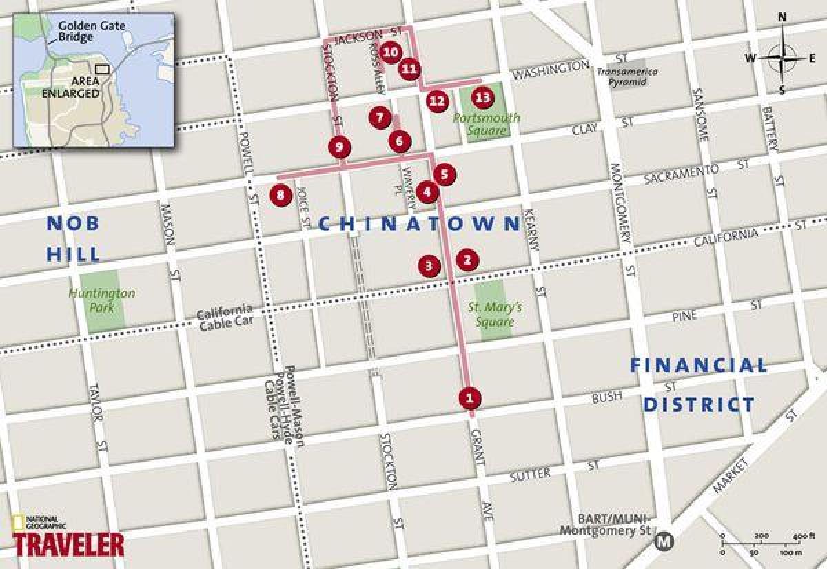 žemėlapis chinatown San Francisco