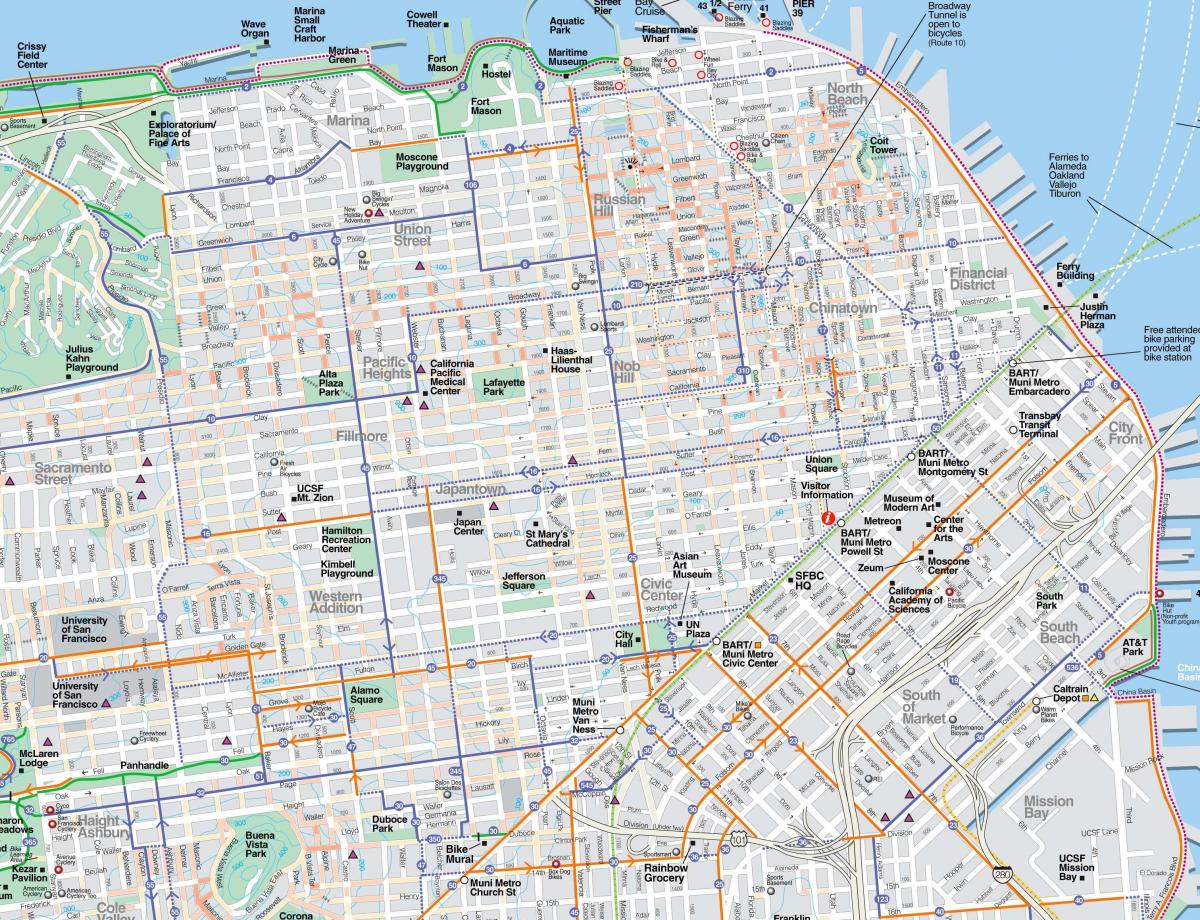 Žemėlapis detalus San Francisco