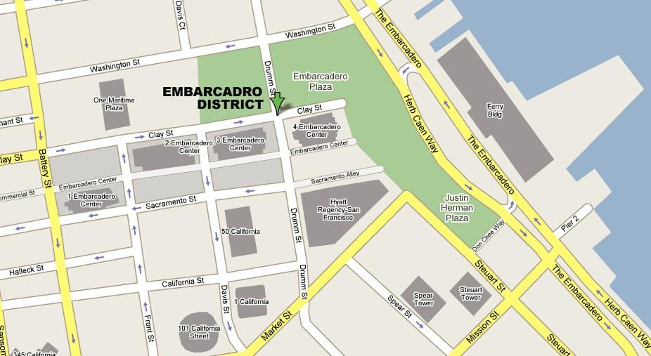 Žemėlapis embarcadero San Francisco