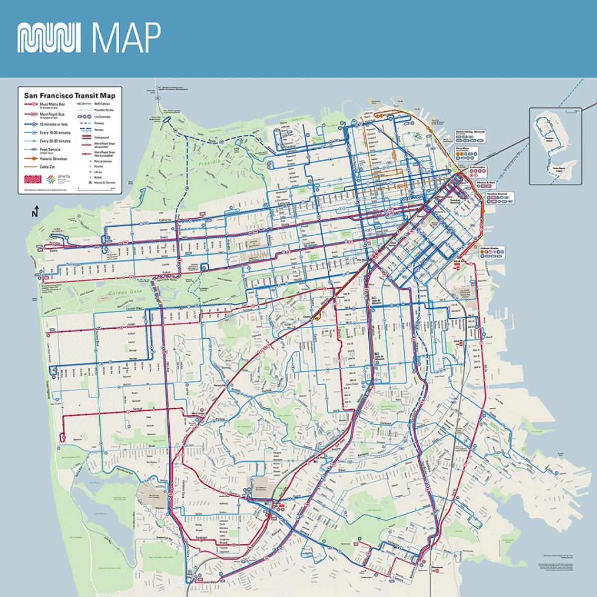 muni žemėlapis San Franciskas, ca