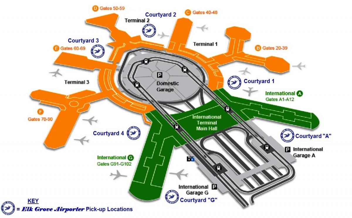OFS tarptautinio terminalo atvykimo žemėlapis