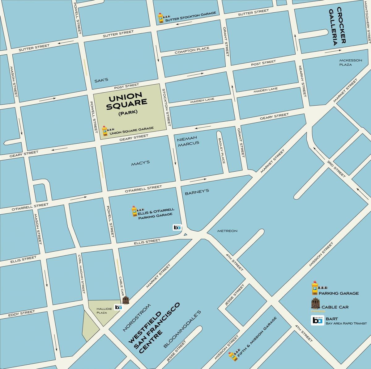 San Francisko prekybos žemėlapio
