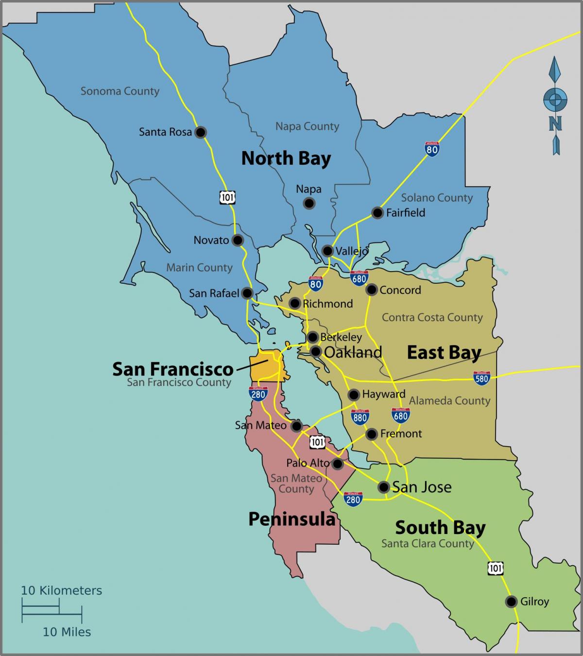 San Francisko įlankoje ant žemėlapio