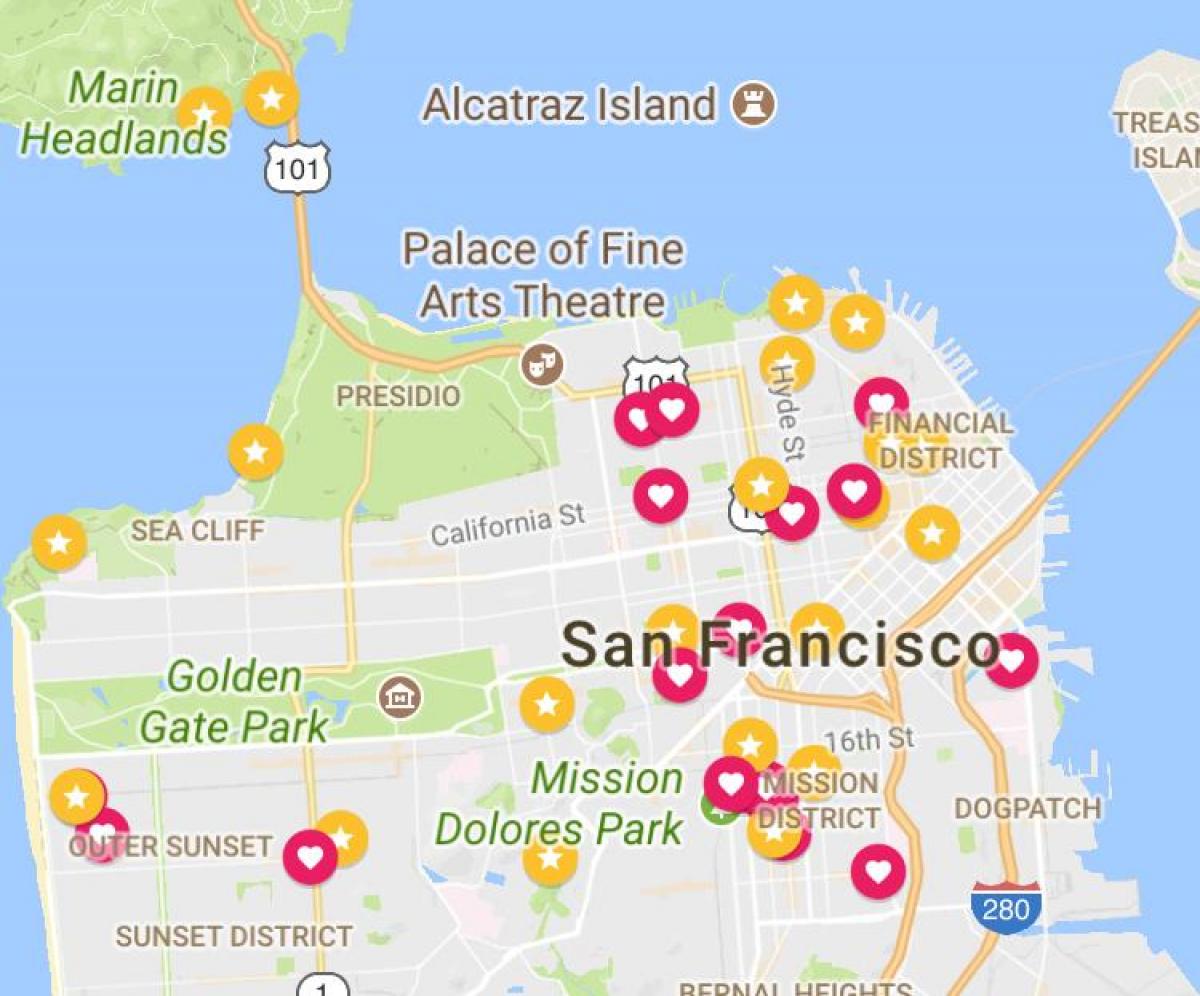 Žemėlapis San Francisco financial district