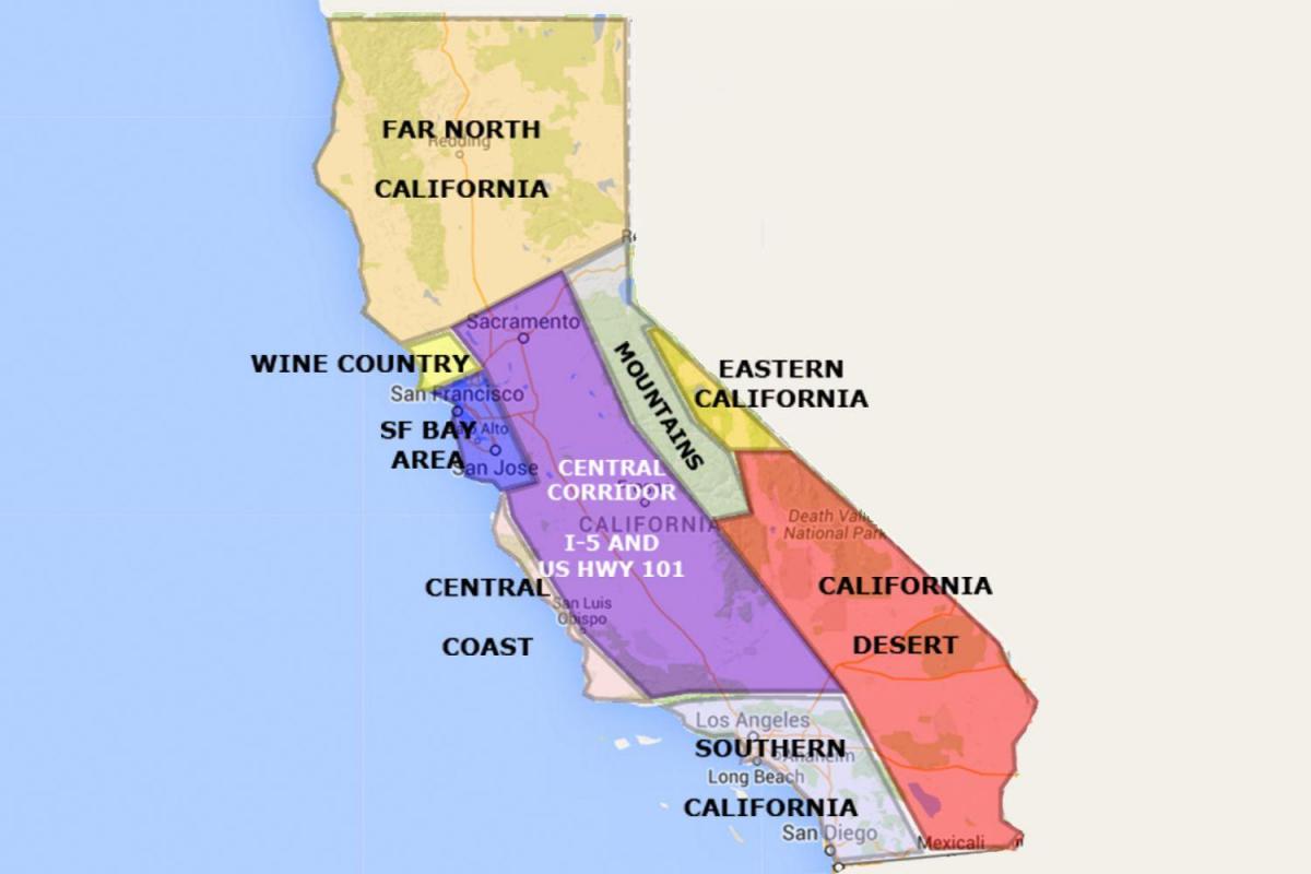 San Franciske, kalifornijos žemėlapyje