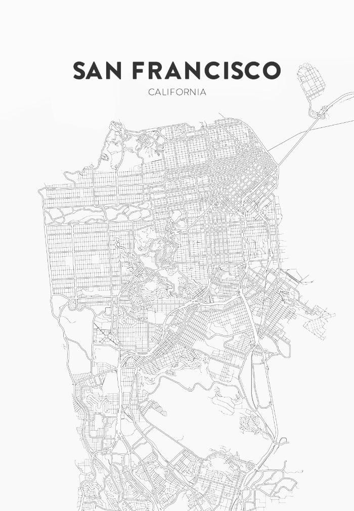 spausdinti žemėlapį iš San Francisco