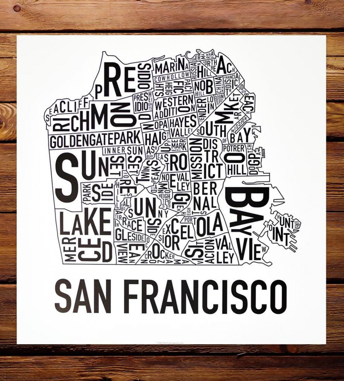 Žemėlapis San Francisko apylinkės meno