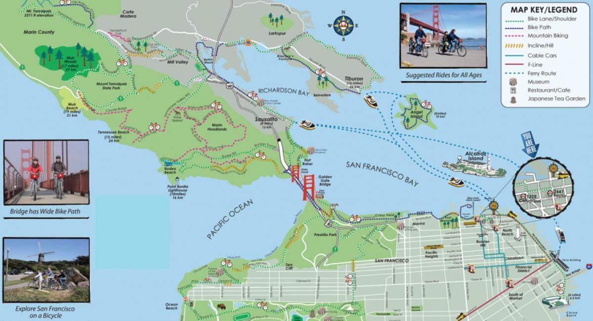 Žemėlapis San Francisko nuoma kelionė