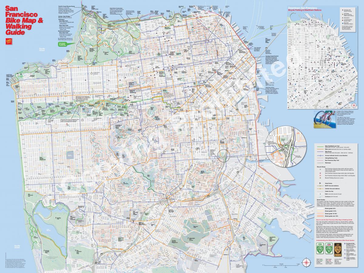 Žemėlapis San Francisko dviračių