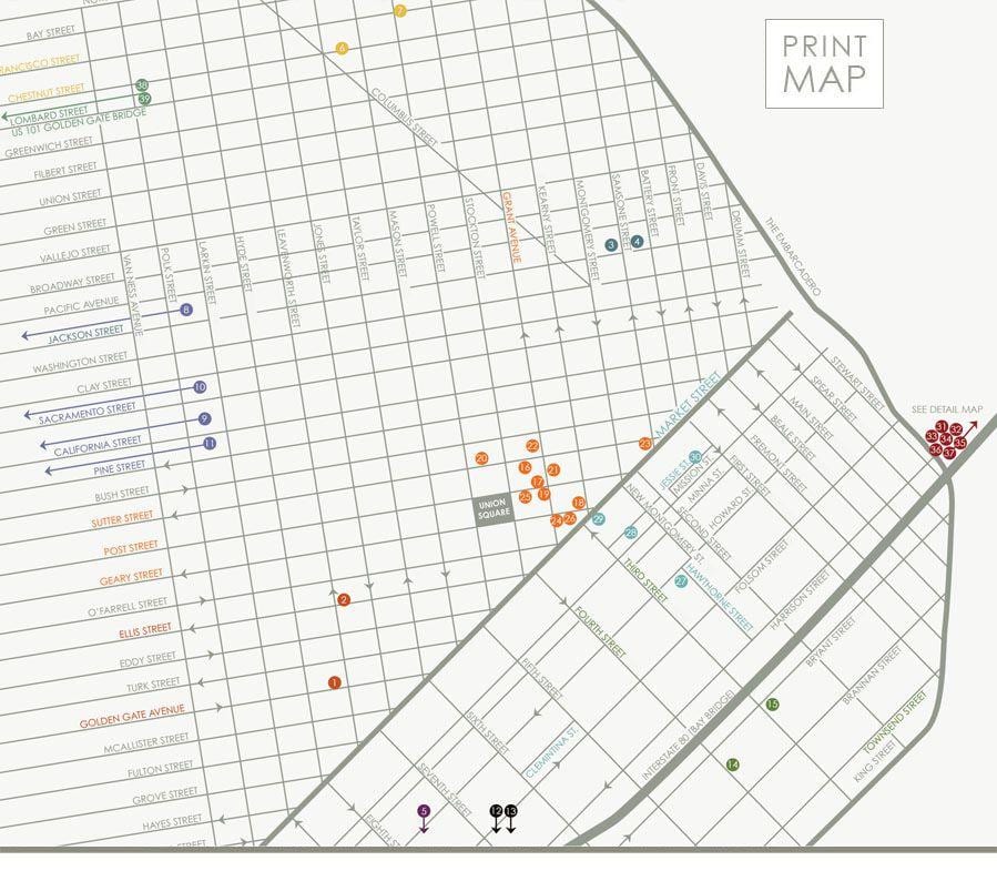 Žemėlapis San Francisko meno galerijos