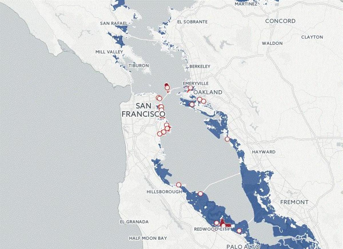 Žemėlapis San Francisko potvynių